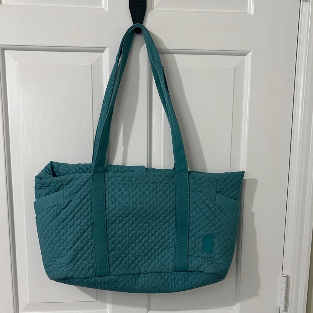 Elegant Teal Quilted Tote Bag